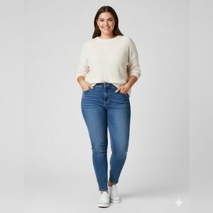 Kut from the Kloth Classic Blue Skinny Plus Size Jeans
